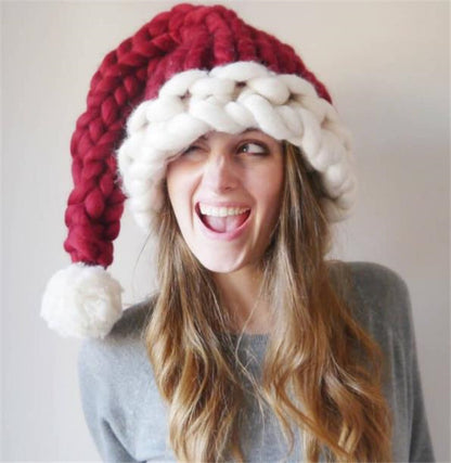 Christmas Plush Hat With Pompom Cute Winter Hat For Women Men Child