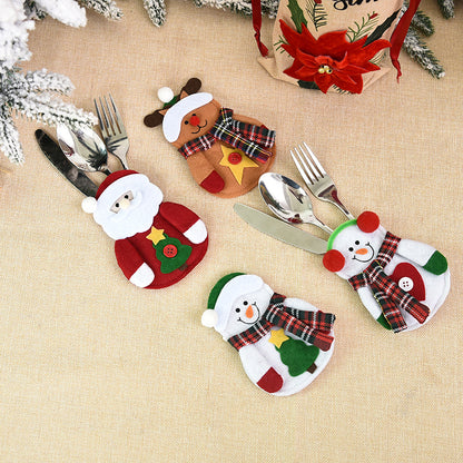 Christmas decorations, Christmas decorations, dining table, Christmas cutlery, Christmas Little Snowman and knives and forks