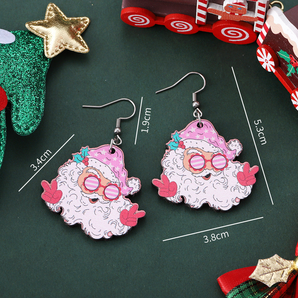 Funny Santa Claus Earrings Christmas Pendant Earrings Gift