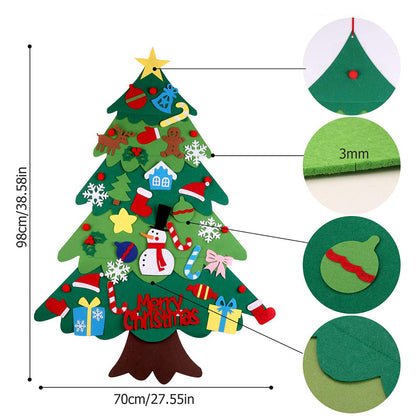 Children's DIY felt Christmas tree with lights