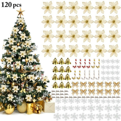 Christmas Flower Set Christmas Tree Decoration Christmas Flowers