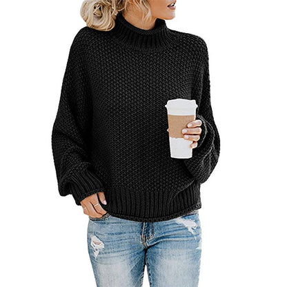 Cardigan Thick Thread Turtleneck Pullover