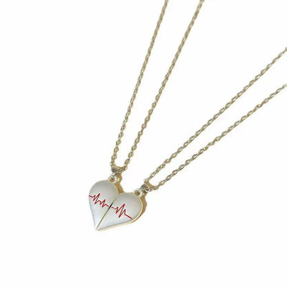 Heartbeat Magnetic Heart Necklace Love Couple Jewelry