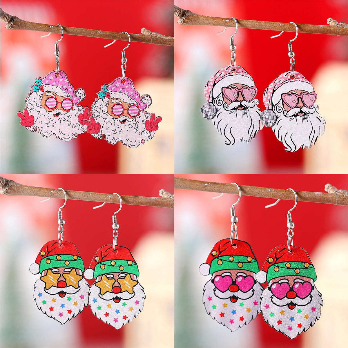 Funny Santa Claus Earrings Christmas Pendant Earrings Gift