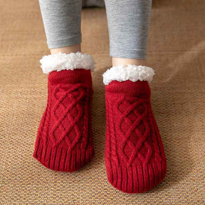 Winter Knitted Plush Floor Socks Home Warm Non-slip Carpet Socks Women