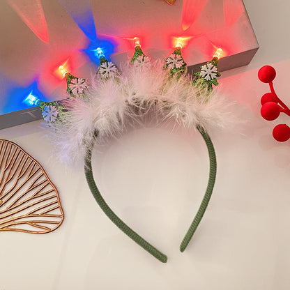 Christmas With Light Headband Snowflake Women's