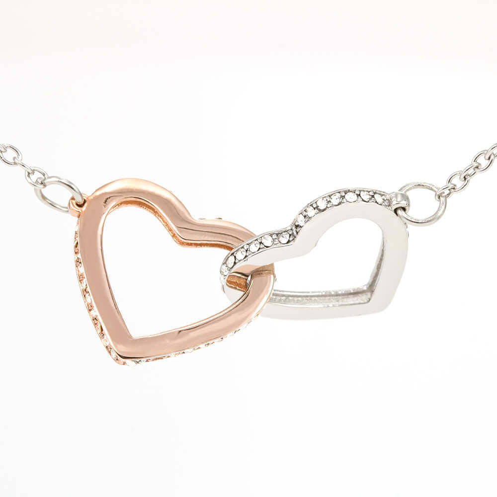 Double Heart Necklace Personalized Design Two-color Peach