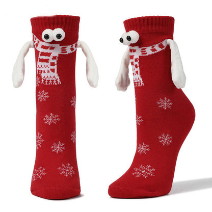 Couple Magnetic Handle Cute Hand Socks Christmas