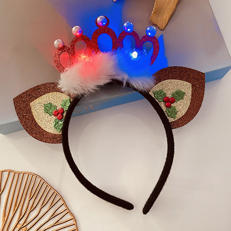 Christmas With Light Headband Snowflake Women's