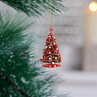 Christmas Tree Pendant Holiday Decoration Acrylic Flat Decorations