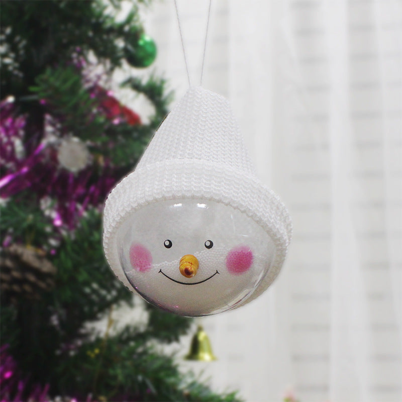 Christmas Decorations Christmas Snowman Children&#039;s Toy Plastic Christmas Ball Christmas Pendant Gift One Piece Ribbon