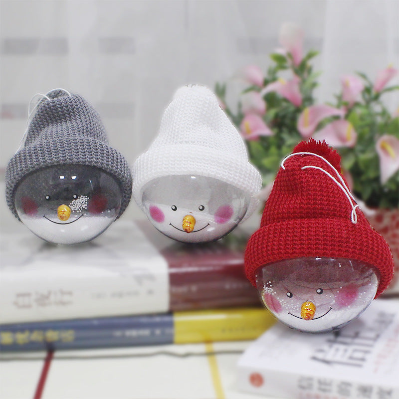 Christmas Decorations Christmas Snowman Children&#039;s Toy Plastic Christmas Ball Christmas Pendant Gift One Piece Ribbon