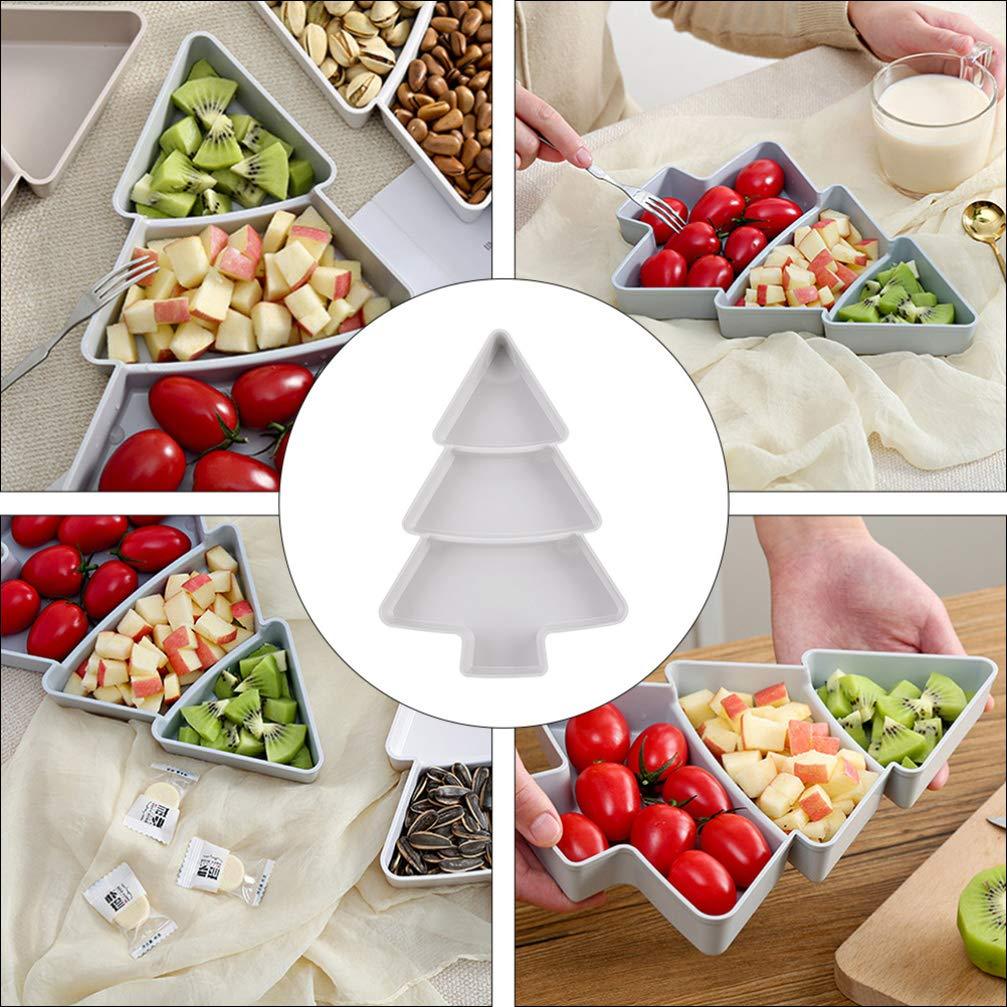 Christmas Tree Shaped Fruit Platter Creative Plates Storage Box Dried Fruit Snack Plates Divided Candy Dessert Plate Container