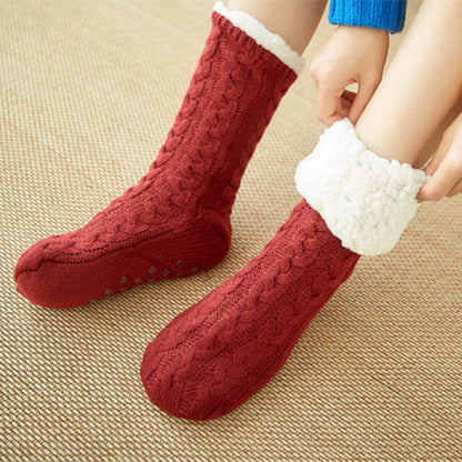 Winter Warm Knitted Plush Floor Socks Home Indoor Non-slip Carpet Socks For Men And Women