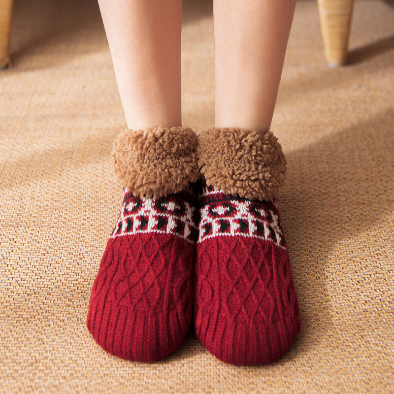 Indoor Home Floor Socks Fall And Winter Warm Non-slip Carpet Socks For Men And Women