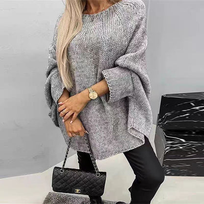 Winter Loose Batwing Sleeve Pullover Sweater Fashion Oversized Knitted Shawl Sweater Tops For Women Clothing