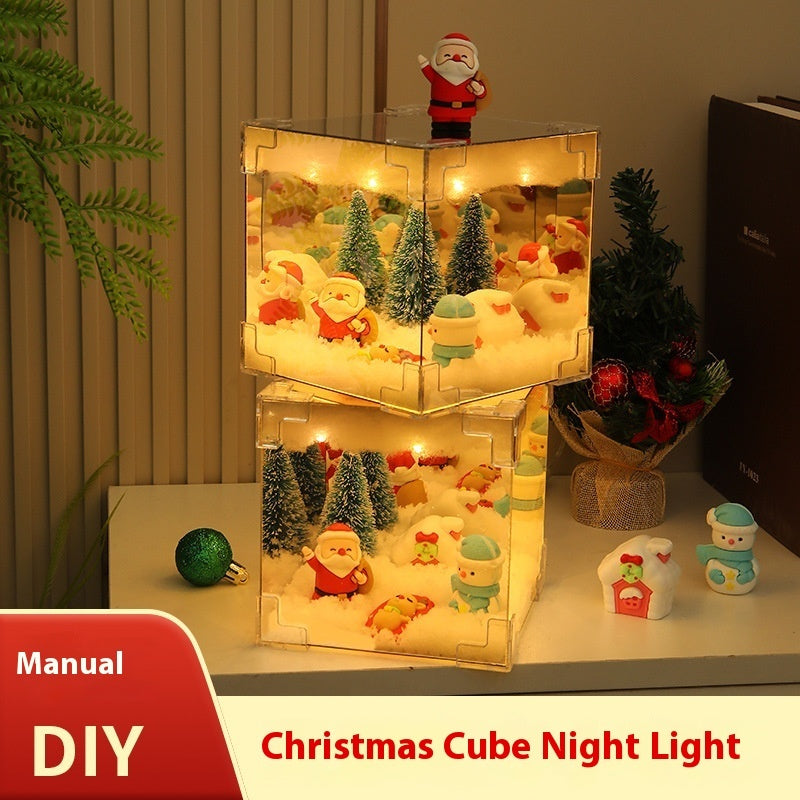 Christmas Cube Small Night Lamp Desktop Decoration