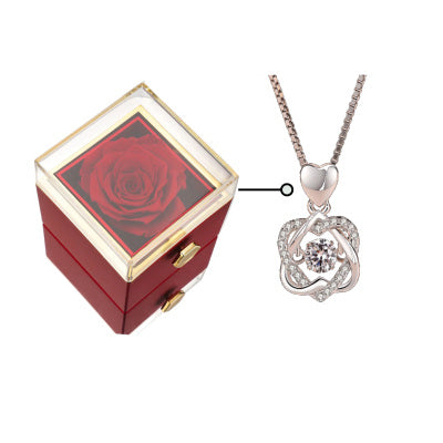 Fashion Acrylic Rotating Rose Jewelry Box